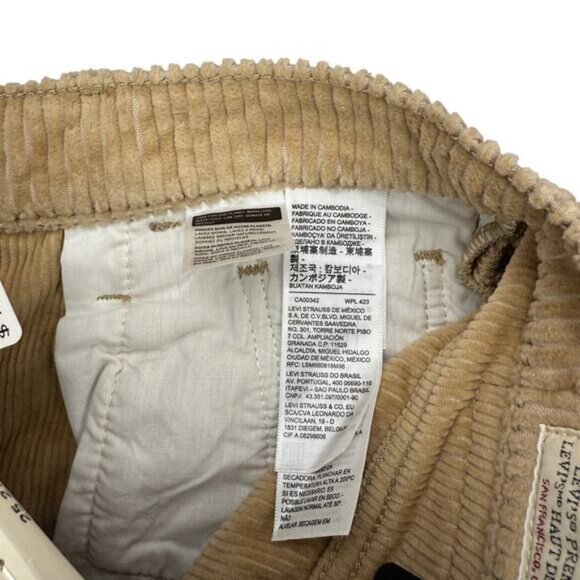 Levi's Ribcage Straight Ankle Ribbed Corduroy Pants In Granola Size 25 - Picture 6 of 9